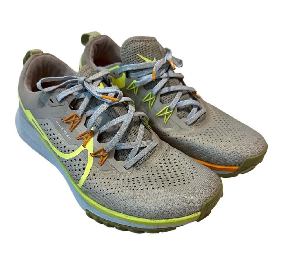 Nike React Pegasus Trail 4 Light Iron Ore Volt Grey DJ6158-002 Men's Size 10.5